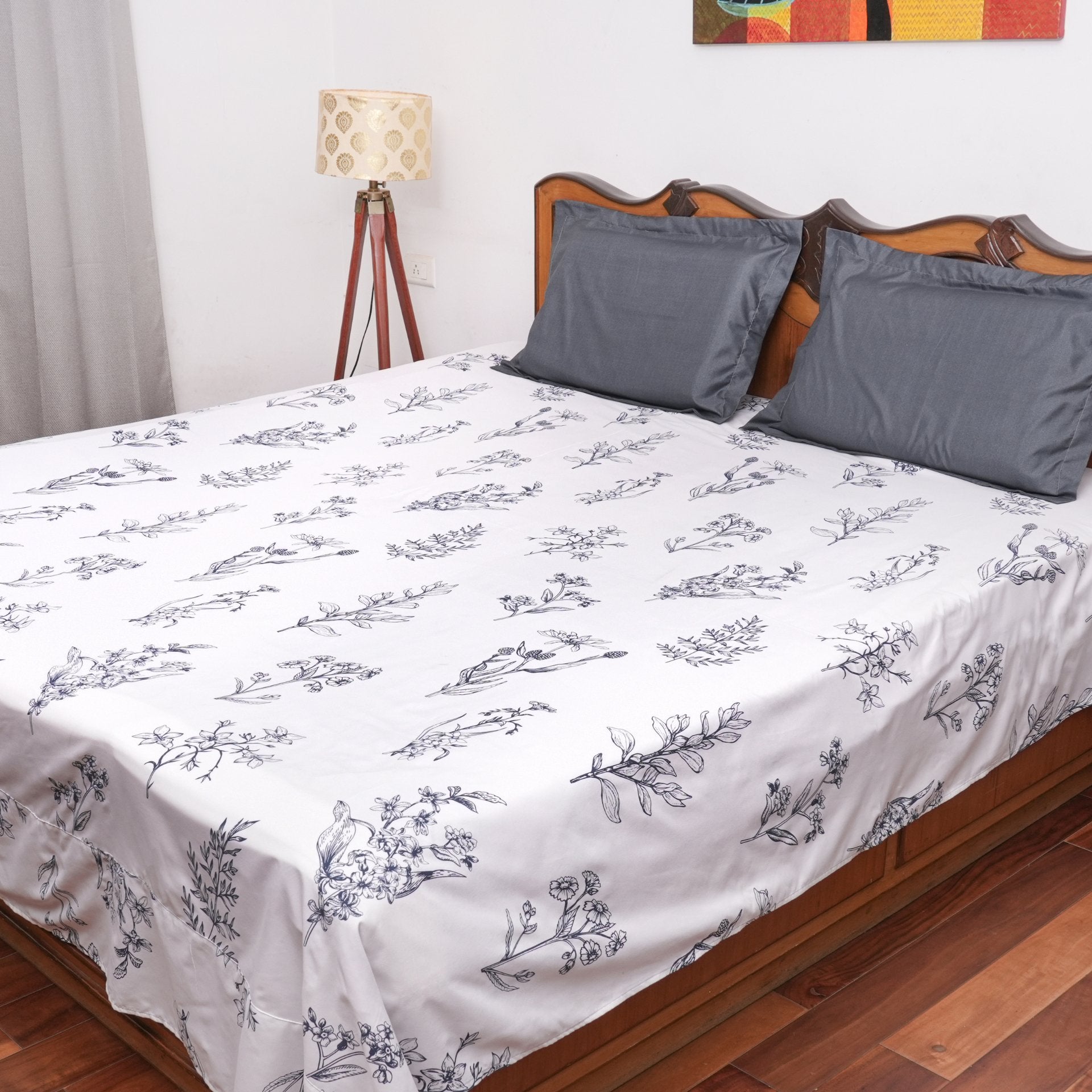 Frost Bedsheet Set King Size, 108" x 108" - Coral Slub -